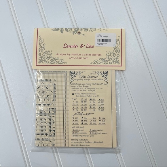 Lavender & Lace Celtic Summer Vintage Cross Stitch Pattern - Picture 2 of 6